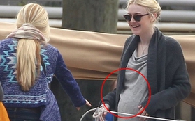 Lộ ảnh bụng bầu của Dakota Fanning trên phim trường