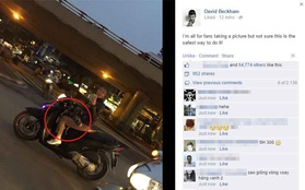 Beckham "choáng" khi thấy fan nữ Việt kẹp con giữa 2 chân, vừa lái xe vừa chụp ảnh