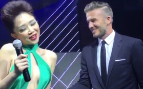 Tóc Tiên diện váy gợi cảm sánh vai cùng Beckham