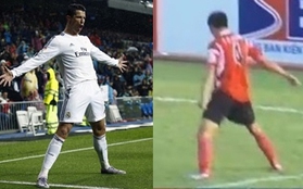 Cầu thủ ĐTLA ăn mừng đẳng cấp hệt siêu sao Cristiano Ronaldo