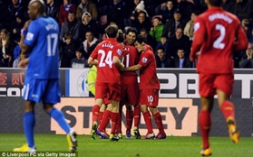 Wigan 0-4 Liverpool: Tuyệt vời Suarez