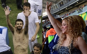 Pique ghi bàn, Shakira nhảy cẫng trên khán đài