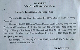 CSGT xin vật tư của doanh nghiệp cho trưởng công an huyện xây nhà 