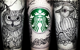 Tổng hợp 20 bức vẽ siêu sáng tạo trên chiếc cốc giấy Starbucks