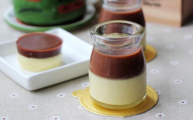 Làm pudding cacao 2 tầng thơm lừng gian bếp nhỏ