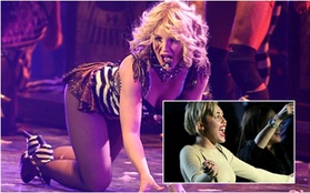 Miley Cyrus nhảy múa quên mình trong show của Britney Spears
