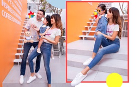 Gia đình Hà Anh diện trang phục mới lạ từ denim của Old Navy