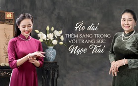 Áo dài thêm sang trọng với trang sức ngọc trai