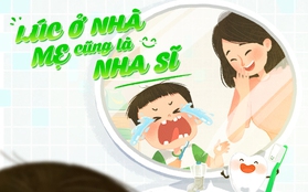 “Lúc ở nhà mẹ cũng là nha sĩ” - Bộ tranh gây bão vì loạt kỷ niệm răng lợi quá đáng yêu của gia đình