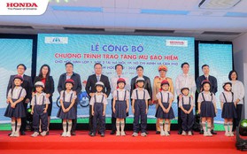 Vì mục tiêu toàn cầu "Không còn tử vong do tai nạn giao thông", Honda tặng mũ bảo hiểm cho học sinh lớp 1 và lớp 2 năm học 2022 - 2023