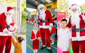 Ông già Noel cao 2m lần đầu tiên ghé thăm lễ hội Giáng sinh ở trường quốc tế
