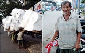 Số phận cơ cực của cụ ông đẩy chiếc xe thồ cồng kềnh "không tưởng" trên phố Sài Gòn