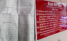 Phường lí giải thu bảng nội quy quán bún bò gân vì "gây phản cảm và cản trở giao thông"