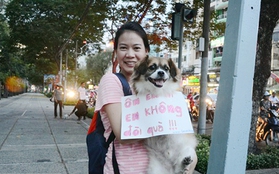 Người Sài Gòn ẵm cún cưng xuống đường kêu gọi "Không ăn thịt chó"