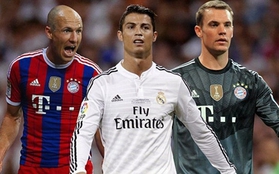 Ronaldo, Neuer và Robben lọt top 3 ứng viên sáng giá nhất cho QBV