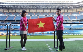 Chàng trai Việt mang cờ đỏ sao vàng tới sân Bernabeu