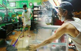 Ảnh: Chủ các hàng quán, tiệm tóc ở Hà Nội phấn khởi dọn dẹp xuyên đêm để chuẩn bị đón khách từ ngày 22&frasl;6