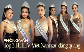 Phỏng vấn Top 3 Hoa hậu Hoàn vũ Việt Nam 2022: Ngọc Châu, Thảo Nhi, Thủy Tiên chia sẻ gì?