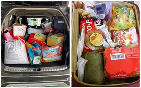 Trở lại thành phố sau Tết, sinh viên khoe được bố mẹ gói cả "chợ quê" trong balo theo cùng, đồ ăn chất như đống núi