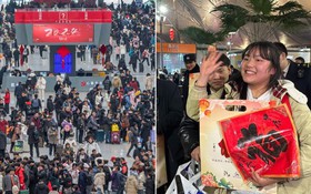 Chùm ảnh: Trăm triệu người chen chúc nhau ở ga tàu và sân bay, khởi động mùa "xuân vận" đón Tết Nguyên đán