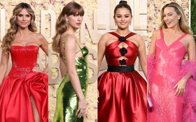 Thảm đỏ Quả Cầu Vàng 2024: Taylor Swift hóa "rắn chúa" gợi cảm, Selena Gomez - Margot Robbie tái hiện 2 nhân vật huyền thoại