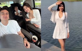 Thủ môn Lâm Tây được vợ đẹp con ngoan đưa đi hội quân đội tuyển Việt Nam, thiếu gì hậu phương "tiếp tế" tận tay