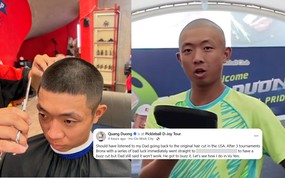 Vừa đổi kiểu tóc được ít ngày, Quang Dương Pickleball đã phải trở lại với kiểu đầu quen thuộc