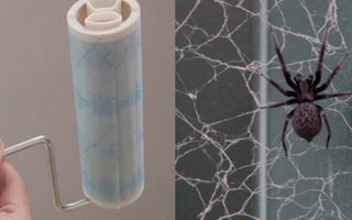 Vải ren lưới mô hình mạng nhện đen  OneYard