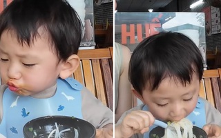 Em bé Nhật Bản lần đầu ăn 1 món bún Việt Nam, có phản ứng khiến nghìn người 'tan chảy'