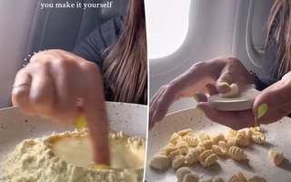 Nữ hành khách nhào bột làm mỳ Ý trên máy bay gây phản ứng dữ dội