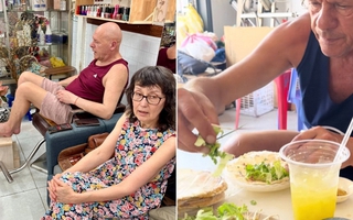 2 tháng "hoà tan" của bố mẹ chồng người Pháp được sui gia Việt Nam dẫn đi tắm sông, đi nhậu, tập nằm võng