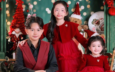 Mê mẩn 3 thiên thần nhà Khánh Thi - Phan Hiển: Cậu cả điển trai, cô hai sang chảnh, út cưng Lisa xinh yêu như búp bê!