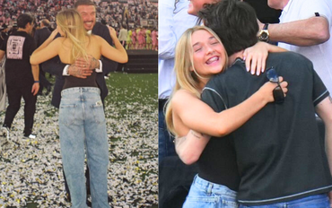 Khoảnh khắc viral: David Beckham cười tít mắt, ôm trọn con gái Harper, chiều cao của tiểu thư út khiến netizen ngỡ ngàng