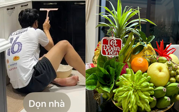 Vợ Thành Chung khoe khéo biệt thự lộng lẫy ngày Tết: Chồng lo dọn dẹp, vợ trổ tài nữ công gia chánh điểm 10