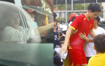 Đình Bắc tự lái xế hộp đi đá bóng giúp đỡ hoàn cảnh khó khăn ở quê, được cả làng vây kín chào đón