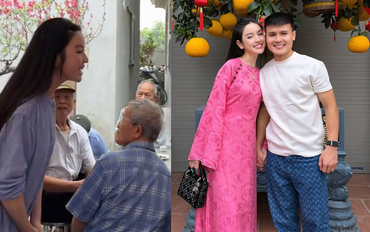 Chỉ một hành động thấy rõ thái độ của Chu Thanh Huyền khi về quê Quang Hải ăn cỗ