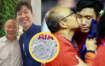 HLV Park Hang-seo gặp siêu sao Son Heung-min liền xin ngay 2 thứ cho Văn Hậu, Quế Ngọc Hải, bảo sao tình "bố con" mãi đậm sâu