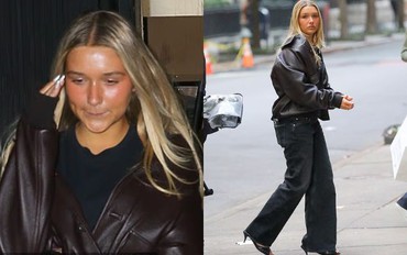 Tiểu thư Harper nhà Beckham thất thần mỏi mệt, xuống sắc thấy rõ khi để mặt mộc, bước ra từ xế hộp sang chảnh