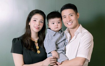 Bùi Tiến Dũng cùng cô chủ khách sạn tổ chức sinh nhật cho quý tử Nhật Vượng, nhan sắc mẹ bỉm 3 con gây sốt