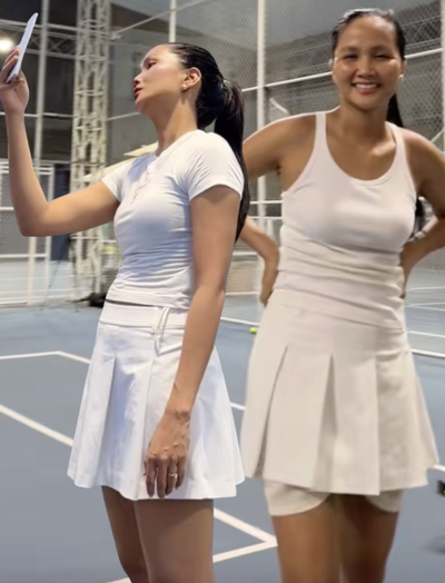 H'Hen Niê khác lạ trên sân tennis, netizen nhận xét: Bể nét hết rồi!