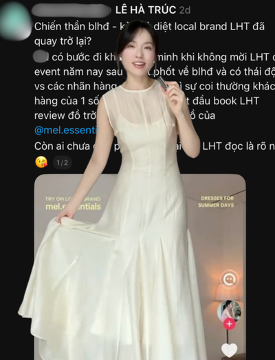Mel Essentials bị chỉ trích vì "được" Lê Hà Trúc quay clip review: "Hà Trúc chủ động liên hệ đặt may váy theo số đo"
