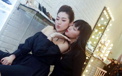 Á hậu Tú Anh thân thiết, hôn gió hotgirl Châu Bùi tại sự kiện