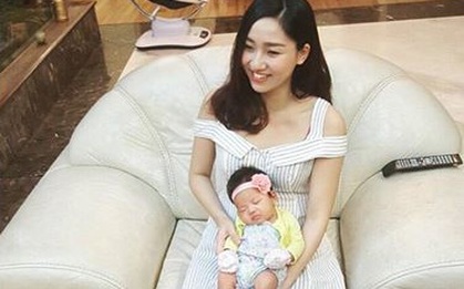 Á hậu Ngô Trà My khoe ảnh đầy tháng thiên thần nhỏ