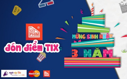 Mừng 123Phim tròn 3 tuổi, ra mắt điểm TIX cùng ưu đãi lớn nhất