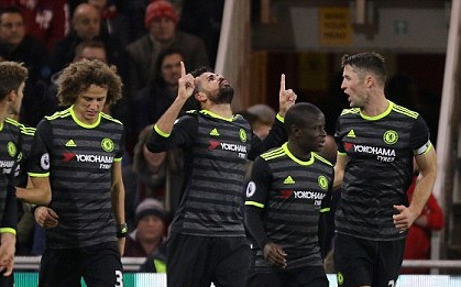 Thắng nhẹ Middlesbrough, Chelsea đánh chiếm ngôi đầu của Liverpool