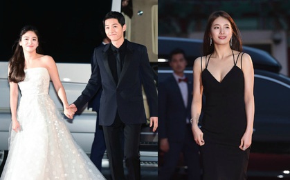 Cặp đôi Song - Song nắm tay tình tứ, Suzy khoe vòng 1 đẫy đà trên thảm đỏ Baeksang 2016