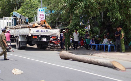 Xe cẩu bất cẩn làm rơi thân cây dừa đè chết nam sinh 15 tuổi