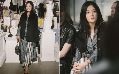 Trẻ trung xinh đẹp, nhưng Triệu Vy lại là sao ăn mặc "chán đời" nhất show Burberry