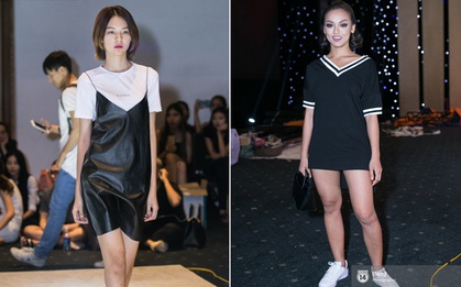 Mai Ngô để lộ dáng to "gấp đôi" Phí Phương Anh trong buổi tập Elle Show 2016