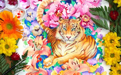Bộ tranh màu nước 12 con giáp tuyệt đẹp lấy cảm hứng từ thiên nhiên